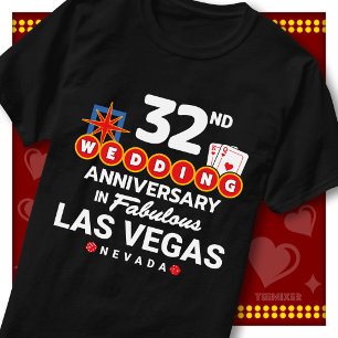 Camiseta Fabuloso Casal de Noivos do 32º Aniversário de Las