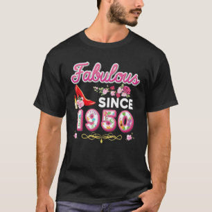 Camiseta Fabuloso Desde 1950 Feliz 70 de Aniversário Floral