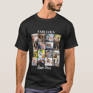 Camiseta Fabuloso Desde A Colagem Personalizada De 16 Fotog