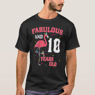 Camiseta Fabuloso E Rosa Flamingo, 10 Anos, Aniversário P