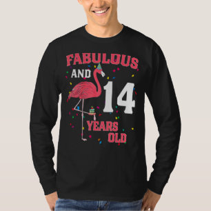 Camiseta Fabuloso E Rosa Flamingo, 14 Anos, Aniversário P