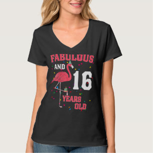 Camiseta Fabuloso E Rosa Flamingo, 16 Anos, Aniversário P