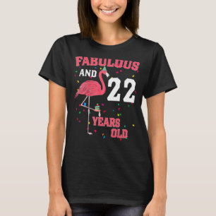 Camiseta Fabuloso E Rosa Flamingo, 22 Anos, Aniversário P