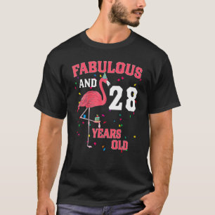 Camiseta Fabuloso E Rosa Flamingo, 28 Anos, Aniversário P