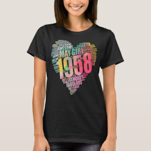 Camiseta Fabuloso May Girl 1958 Incrível Big Heart 64th Bir