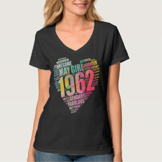 Camiseta Fabuloso May Girl 1962 Incrível Big Heart 60th Bir