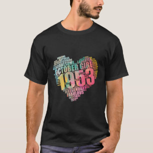 Camiseta Fabuloso outubro de 1953 Garota Lendária 70 Bday A