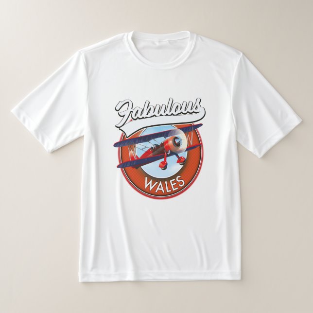 Camiseta Fabuloso patch de viagem do estilo retrô Wales (Postura )
