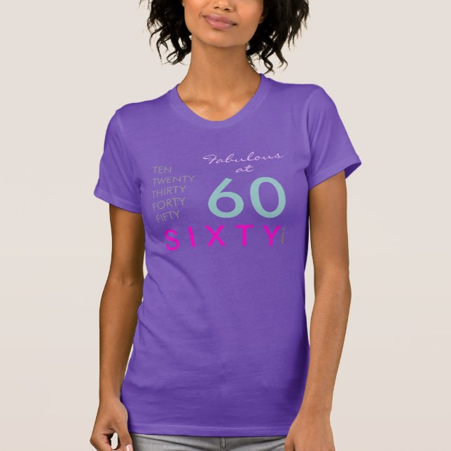 Camiseta Fabuloso t-shirt do aniversário de 60 modificações (Frente)