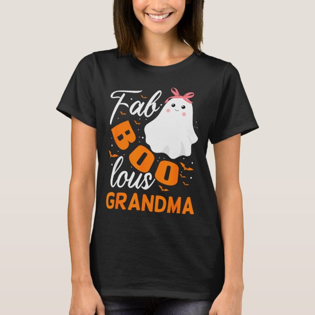 Camiseta Fabulous Faboolous Grandma Ghost Halloween  (Frente)