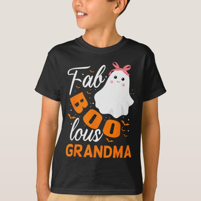 Camiseta Fabulous Faboolous Grandma Ghost Halloween  (Frente)