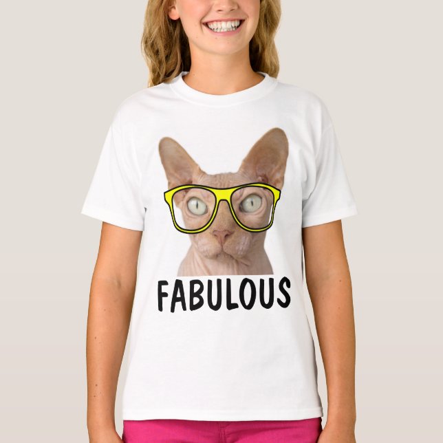 Camiseta FABULOUS Funny Kids SPHYNX t-shirts de gatos (Frente)