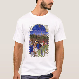 Camiseta Fac-símile de maio: Figuras Courtly a cavalo