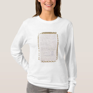 Camiseta Fac-símile de uma letra de Elizabeth mim a