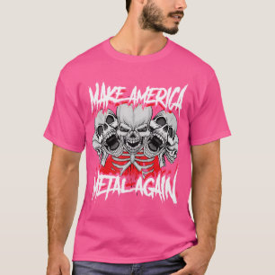 Camiseta Faça a América Metálica Novamente Caveira Rock Met
