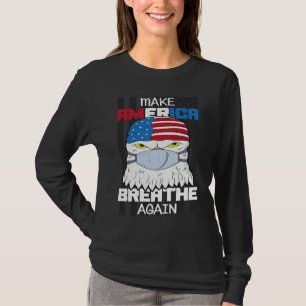 Camiseta Faça a América Respirar Novamente Máscara de Águia