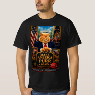 Camiseta Faça a América Ronronar Novamente - Gato Político 
