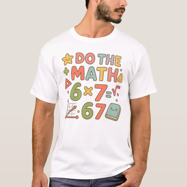 Camiseta Faça a Conta – Design de Sala de Aula Kawaii Tendê (Frente)