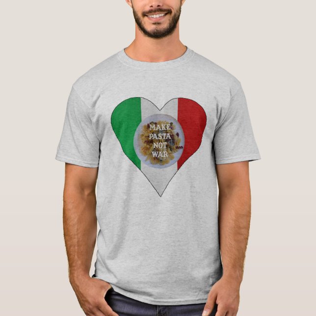 Camiseta Faça a guerra da massa não o t-shirt italiano do (Frente)