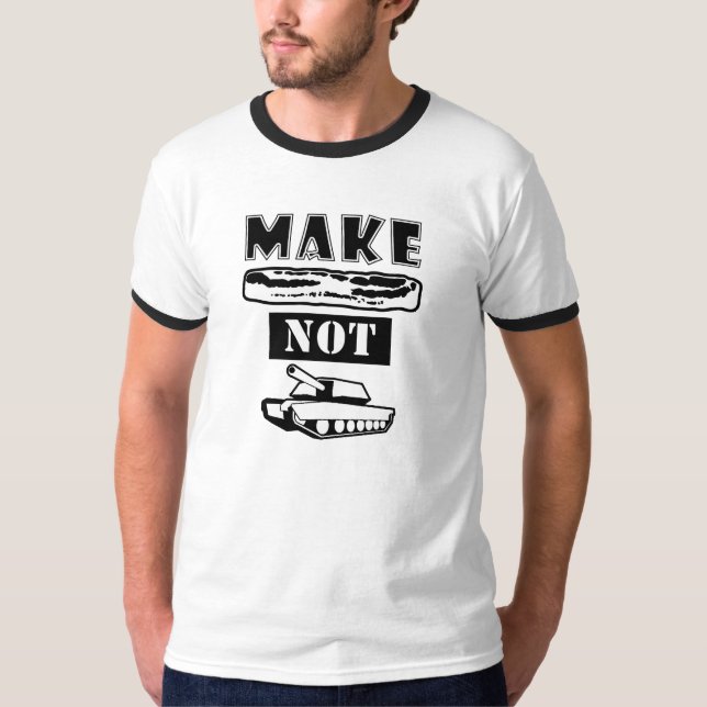 Camiseta Faça a guerra do bacon não! (Frente)