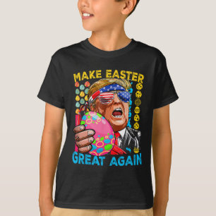 Camiseta Faça a Páscoa Grande Novamente Bandeira do Coelho