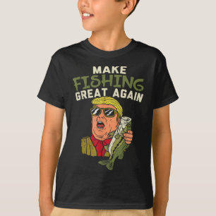 Camiseta Faça a Pesca Grande Novamente Trump Humorístico Pr