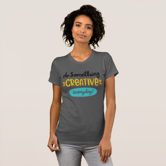 Camiseta Faça algo criativo - Retro Tee (Frente Completa)