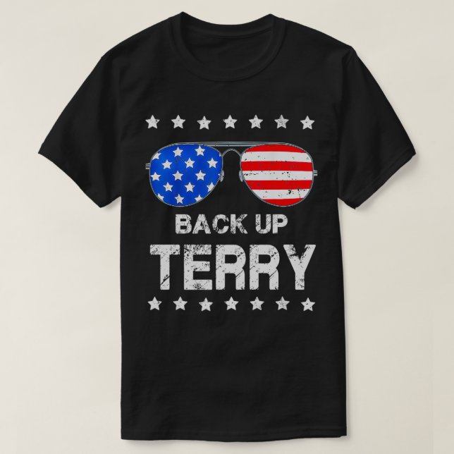 Camiseta Faça backup do Terry 4 de julho EUA Bandeira Óculo (Frente do Design)