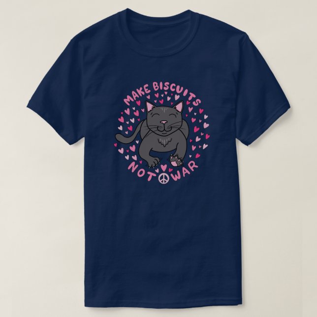Camiseta Faça Biscoitos, Não Guerra (Frente do Design)