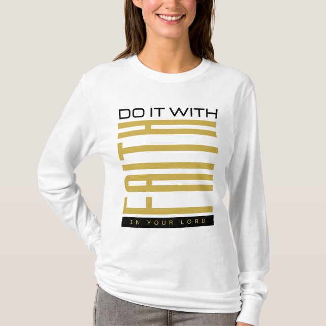 Camiseta Faça com a fé da mulher bíblica (Frente)