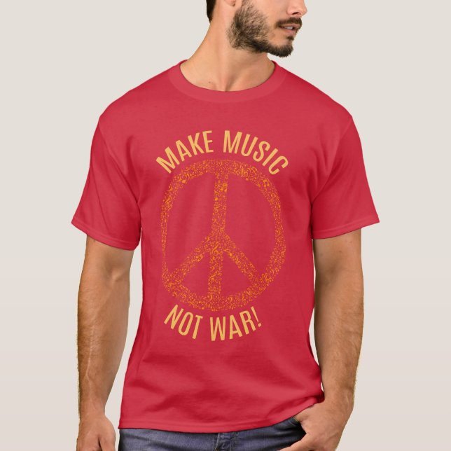 Camiseta Faça com que a música não seja uma guerra - a paz  (Frente)