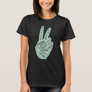 Camiseta Faça com que a paz não entre em guerra - sinal de