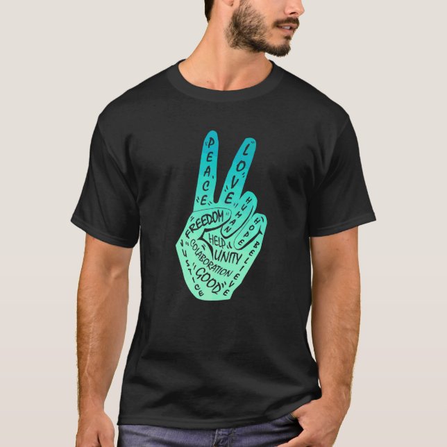 Camiseta Faça com que a paz não seja guerra - sinal 2 (Frente)