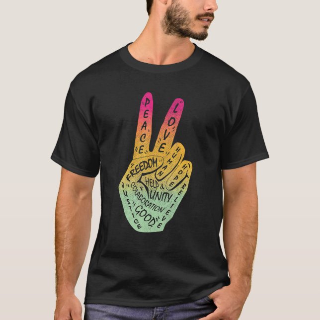 Camiseta Faça com que a paz não seja guerra - sinal 2 (Frente)