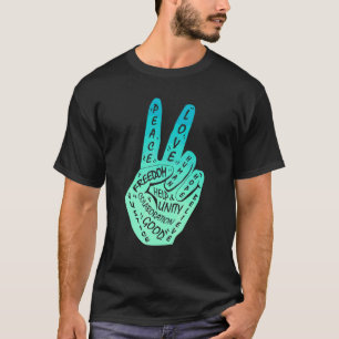 Camiseta Faça com que a paz não seja guerra - sinal de paz