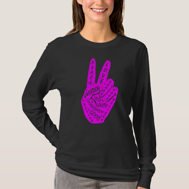 Camiseta Faça com que a paz não seja guerra - sinal de paz  (Frente)