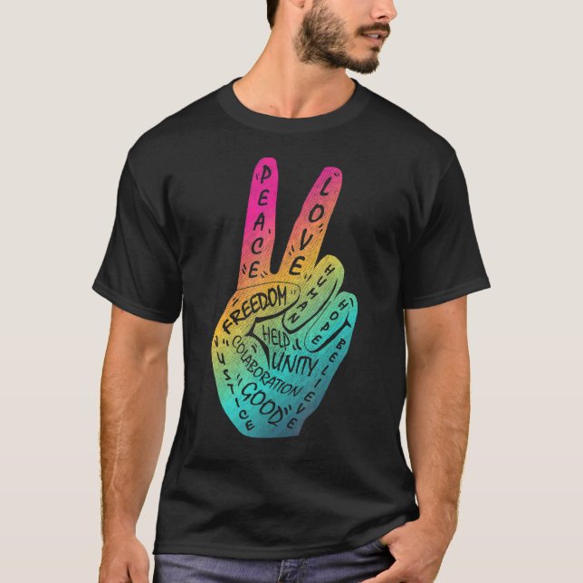 Camiseta Faça com que a paz não seja guerra - sinal de paz  (Frente)