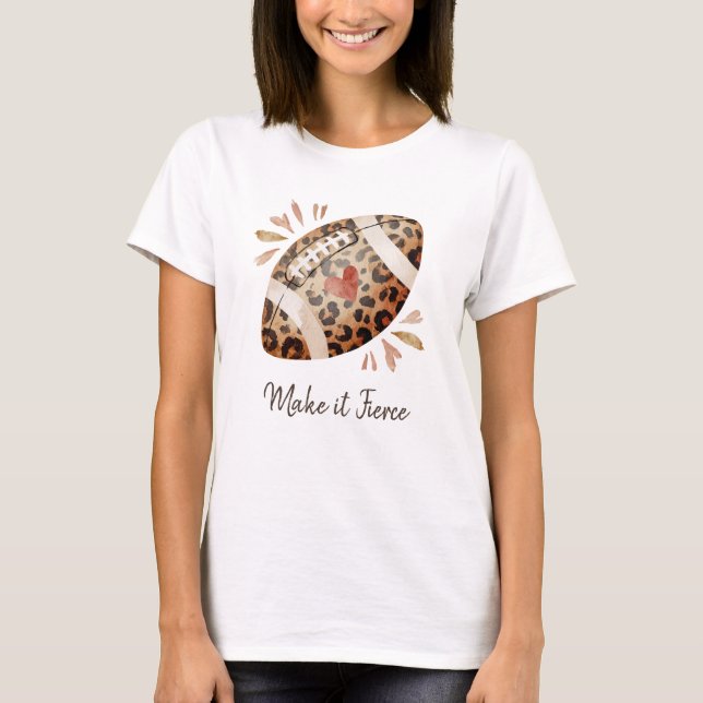 Camiseta Faça com que Leopard imprima o jogo de futebol (Frente)