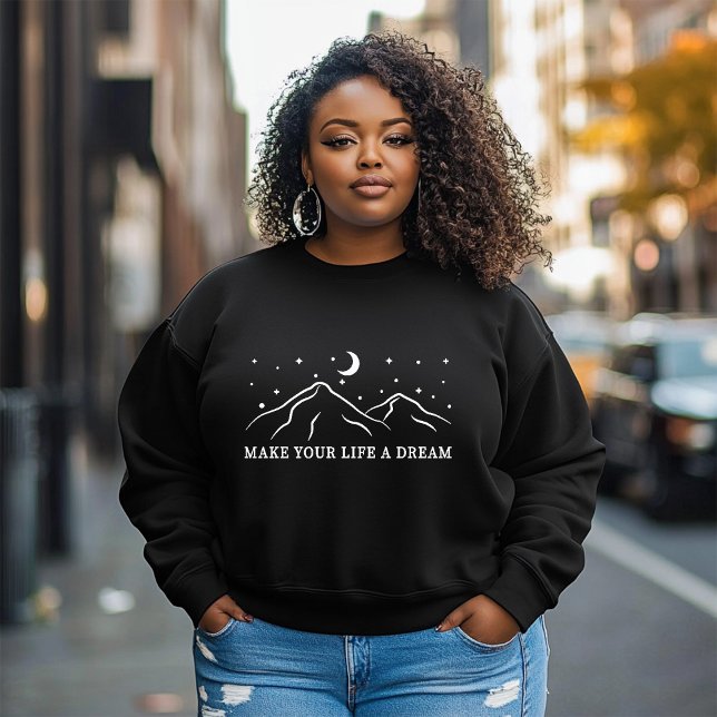 Camiseta Faça Da Sua Vida Uma Lua De Sonho Sobre Montanhas  (Criador carregado)