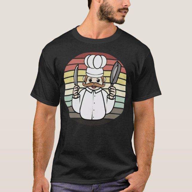 Camiseta Faca de Chef Epert Culinária e Panorama de Cozinha (Frente)