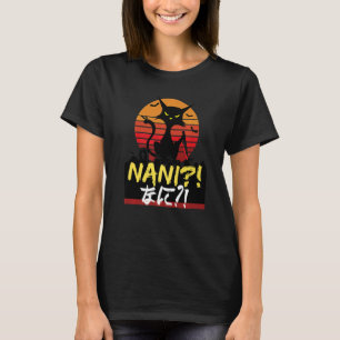 Camiseta Faca de Gato do Pôr do Sol Com O Que Japonês Nani