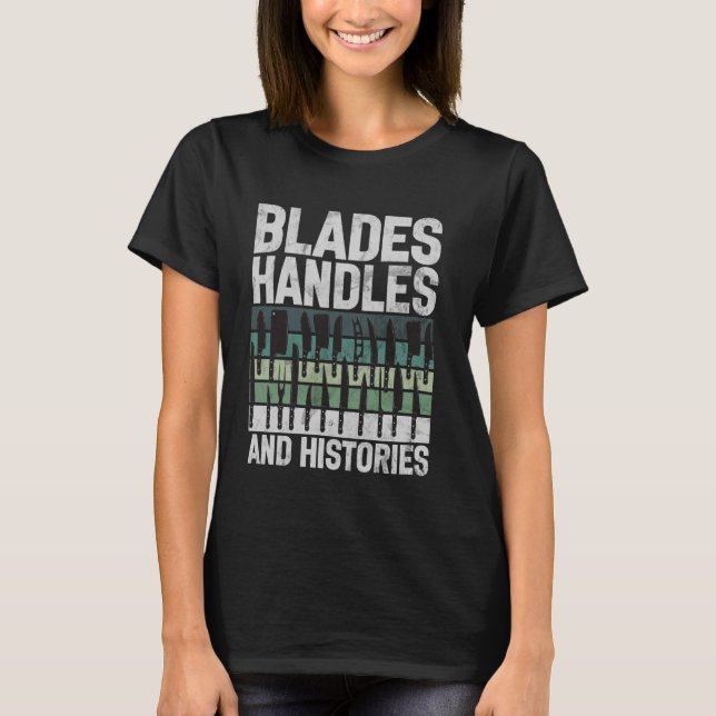 Camiseta Faca de Identificadores de Blades e Histórias (Frente)