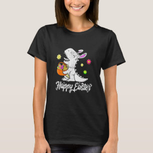 Camiseta Faca de Ovos Coelho T Rex Dia do Felz pascoa Dinos