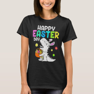 Camiseta Faca de Ovos Coelho T Rex Dia do Felz pascoa Dinos