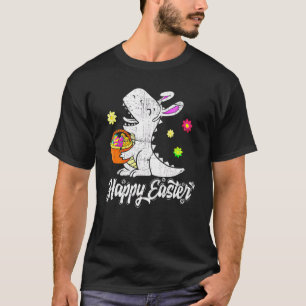 Camiseta Faca de Ovos Coelho T Rex Dia do Felz pascoa Dinos