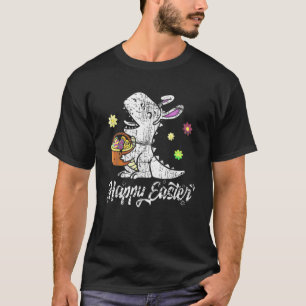 Camiseta Faca de Ovos Coelho T Rex Dia do Felz pascoa Dinos