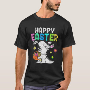 Camiseta Faca de Ovos Coelho T Rex Dia do Felz pascoa Dinos