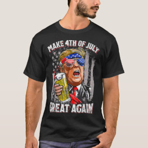 Camiseta Faça Excelente De 4 De Julho Mais Uma Vez Engraçad