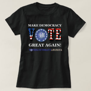 CAMISETA FAÇA EXCELENTE DE DEMOCRACIA DE NOVO! VOTO BLUE T-