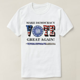 CAMISETA FAÇA EXCELENTE DE DEMOCRACIA DE NOVO! VOTO BLUE T-